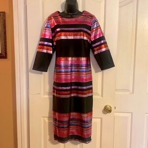 “LABEL by 5 TWELVE” Metallic Foil Striped Dress